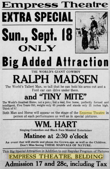 Empress Theatre - 14 Sep 1921